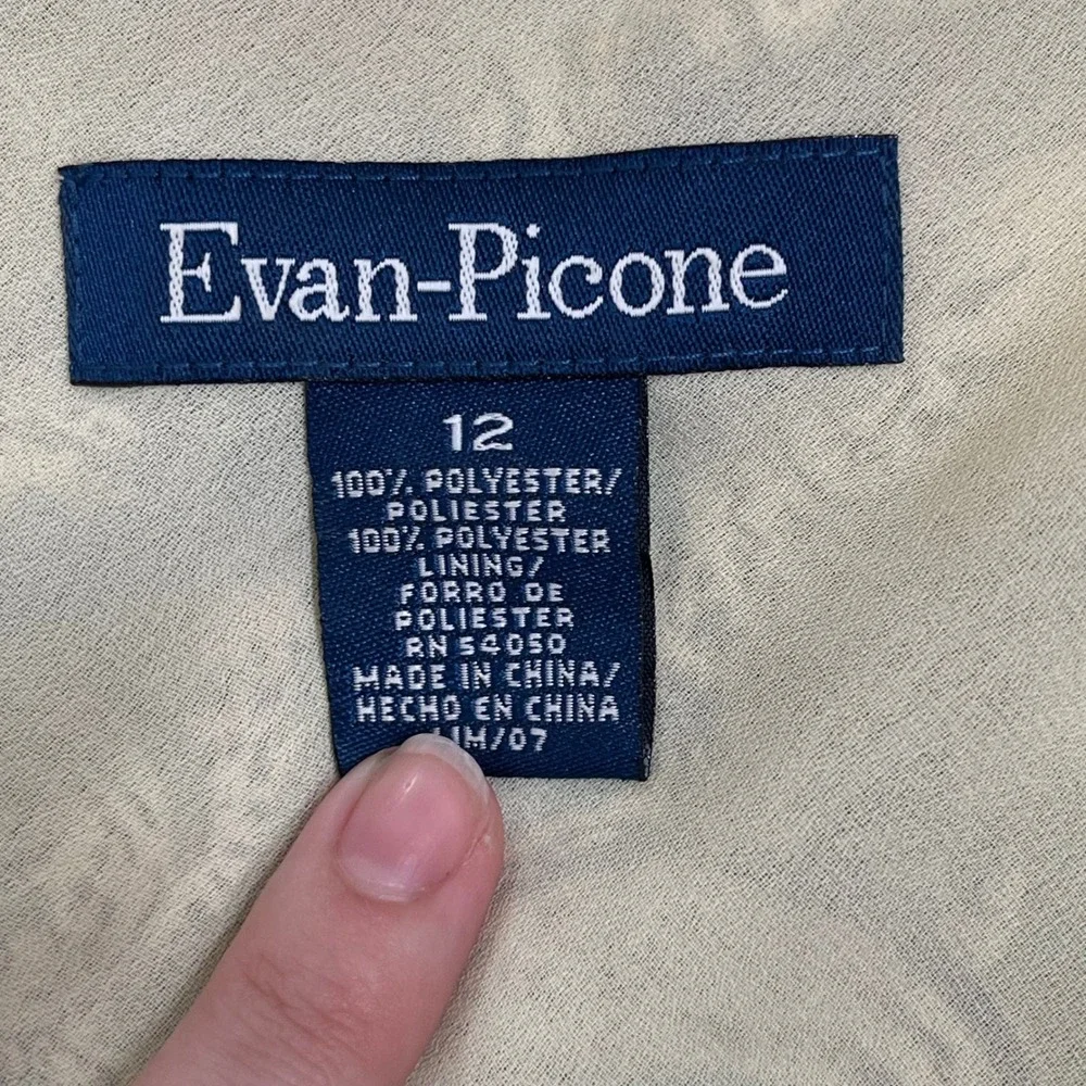 Vtg‎ Evan Picone Paisley Sleeveless Blouse 12 Green Babydoll Y2K Fairy Grunge - Picture 7 of 9